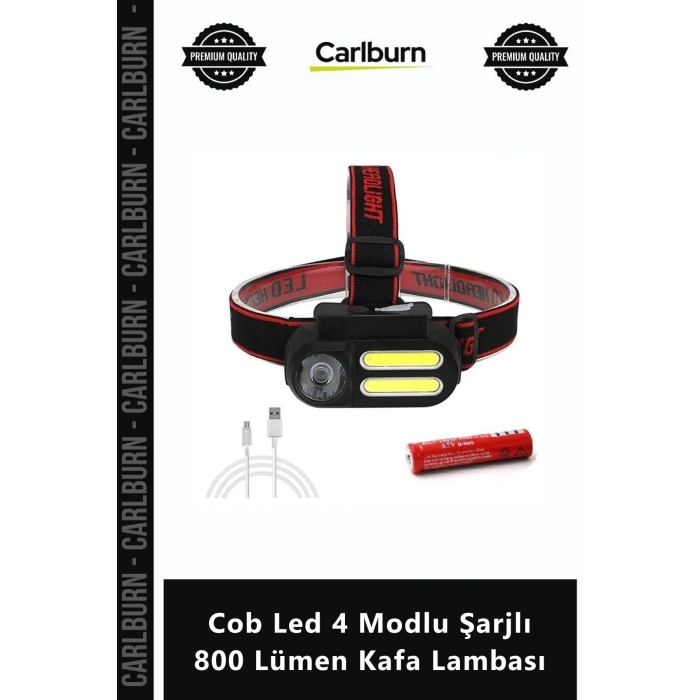 Özel Üretim Su Geçirmez Kamp Feneri Outdoor Ekipman Cob Led 4 Modlu Şarjlı 800 Lümen Kafa Lambası
