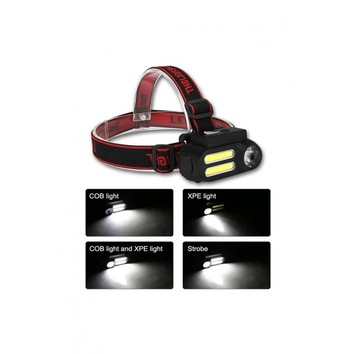 Özel Üretim Su Geçirmez Kamp Feneri Outdoor Ekipman Cob Led 4 Modlu Şarjlı 800 Lümen Kafa Lambası