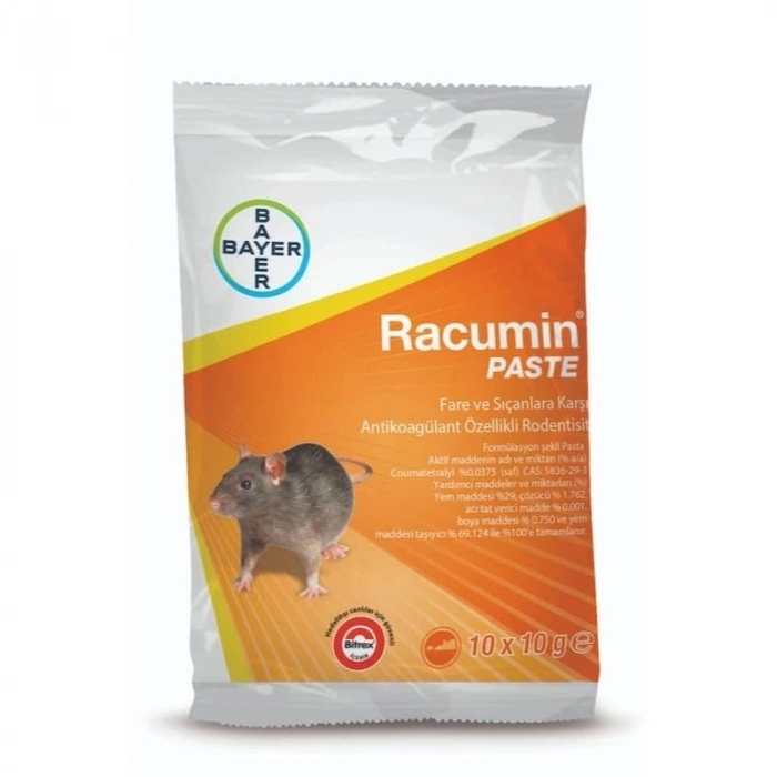 Özel Üretim Fare Sıçan Kovucu Pasta Rodentisit Bayer Racumin Paste Haşere Ilacı 10grx10adet 100 Gr