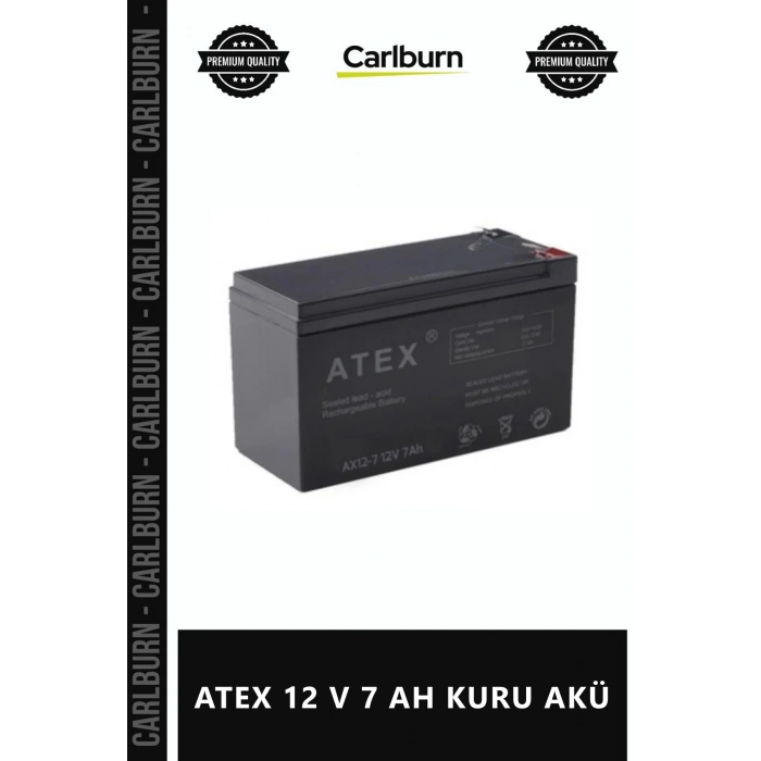 Özel Üretim Yüksek Performanslı Uzun Ömürlü Dayanıklı VRLA Bakımsız Tip ATEX 12 V 7 AH KURU AKÜ