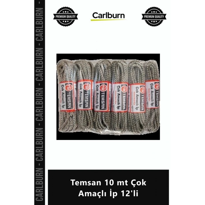 Özel Üretim Dayanıklı Sentetik Çamaşır İpi Bağlama Halatı Kaliteli Esnek Temsan 10 mt Çok Amaçlı İp