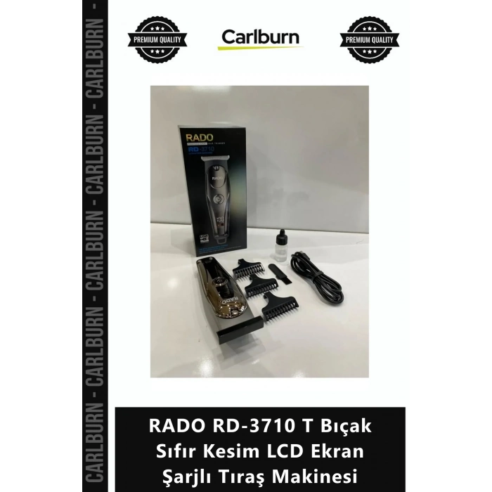 Özel Üretim Profesyonel Seri RADO RD3710 T Bıçak Sıfır Kesim LCD Ekran Şarjlı Tıraş Makinesi