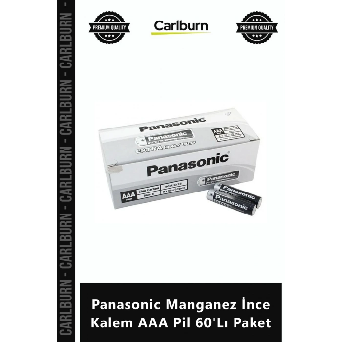 Özel Üretim 15V Uzun Ömürlü Dayanıklı Ekonomik Panasonic Manganez İnce Kalem AAA Pil 60Lı Paket