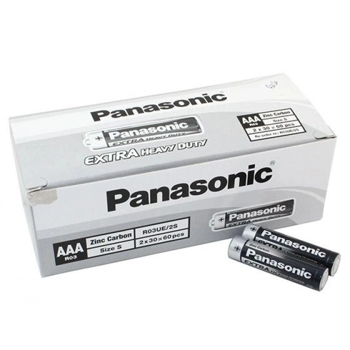 Özel Üretim 15V Uzun Ömürlü Dayanıklı Ekonomik Panasonic Manganez İnce Kalem AAA Pil 60Lı Paket