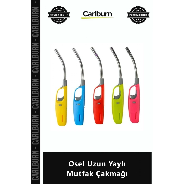 Özel Üretim Gazlı Doldurulabilir Emniyet Kilitli Dayanıklı Metal Osel Uzun Yaylı Mutfak Çakmağı