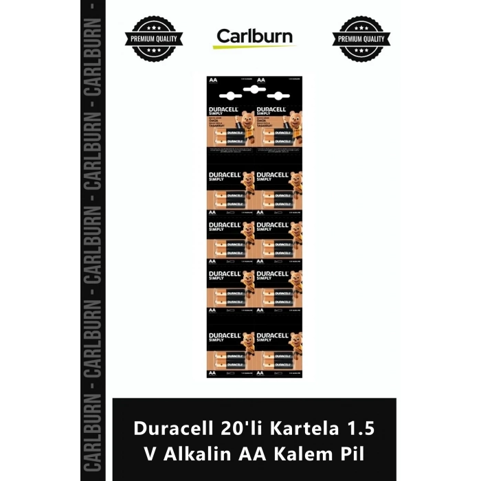 Özel Üretim LR6 MN1500 Uzun Ömürlü Güçlü Kalite Duracell 20li Kartela 15 V Alkalin AA Kalem Pil