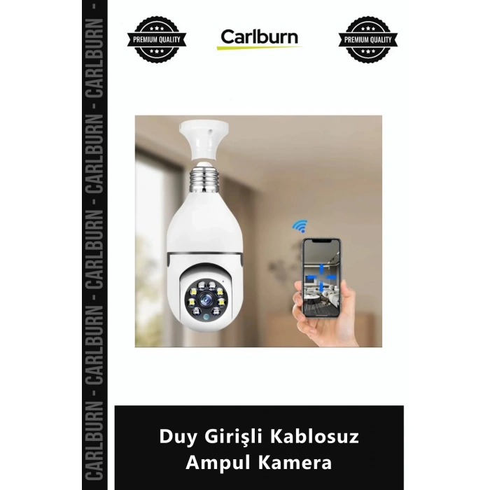 Özel Üretim WiFi Gece Görüşlü Hareket Sensörlü 360 Derece Güvenlik Duy Girişli Kablosuz Ampul Kamera