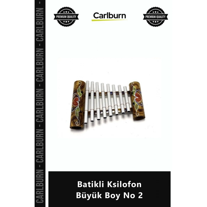 Özel Üretim Ahşap El Yapımı Otantik Metal Tuşlu Ritmik Müzik Aleti Batikli Ksilofon Büyük Boy No 2