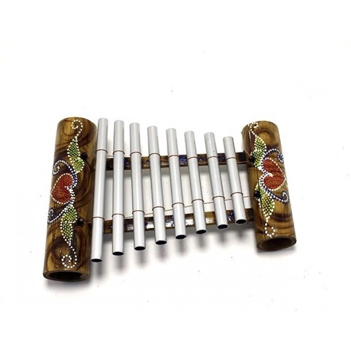 Özel Üretim Ahşap El Yapımı Otantik Metal Tuşlu Ritmik Müzik Aleti Batikli Ksilofon Büyük Boy No 2