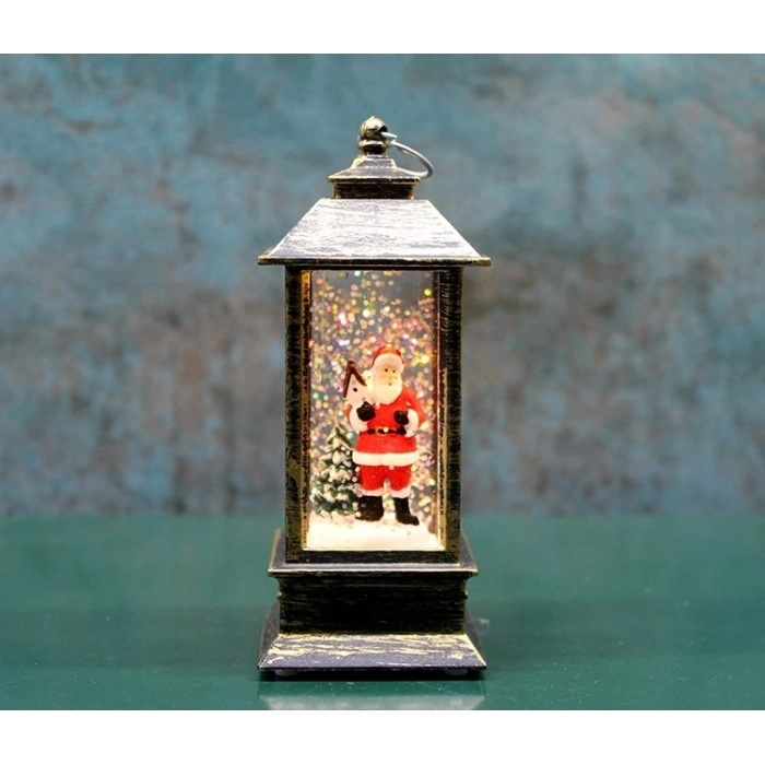 Özel Üretim Dekoratif Yılbaşı Hediyesi LED Masa Nostaljik Tasarım Ev Noel Babalı Işıklı Kar Küresi