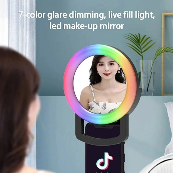 Özel Üretim Profesyonel Şarj Edilebilir 15 Farklı Modlu Silikon Klipsli Akıllı RGB Led Selfie Işığı