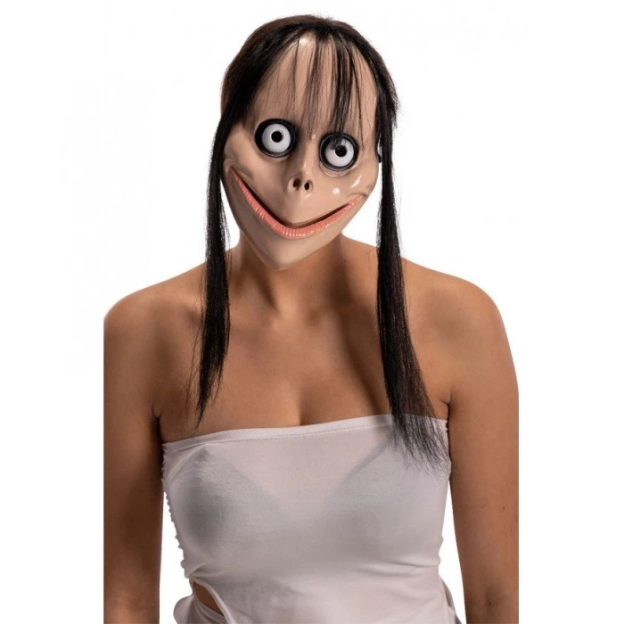 Özel Üretim Lateks Cadılar Bayramı Halloween Parti Kostüm Aksesuarı Korkunç Ürpertici Uzun Saçlı Mom