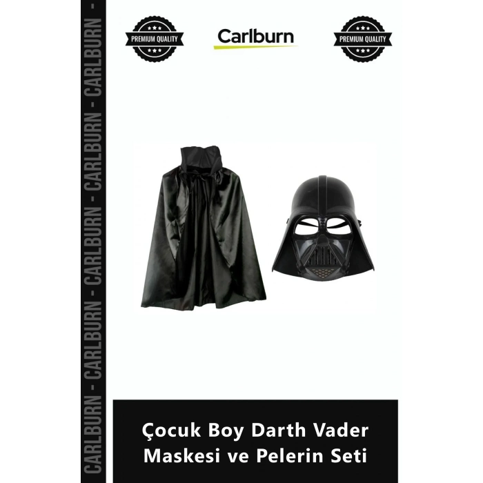 Özel Üretim Star Wars Kostüm Halloween Siyah Kalite Çocuk Boy Darth Vader Maskesi Pelerin Seti