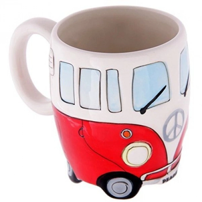 Özel Üretim Retro Tasarım CamperVan Nostaljik Hediye Seramik Ofis Dekoratif Lüks VosVos Kupa Bardak