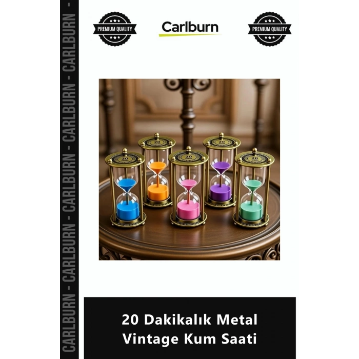 Özel Üretim Antik Eskitme Retro Dekoratif Ofis Masaüstü Hediyelik 20 Dakikalık Metal Vintage Kum Saa