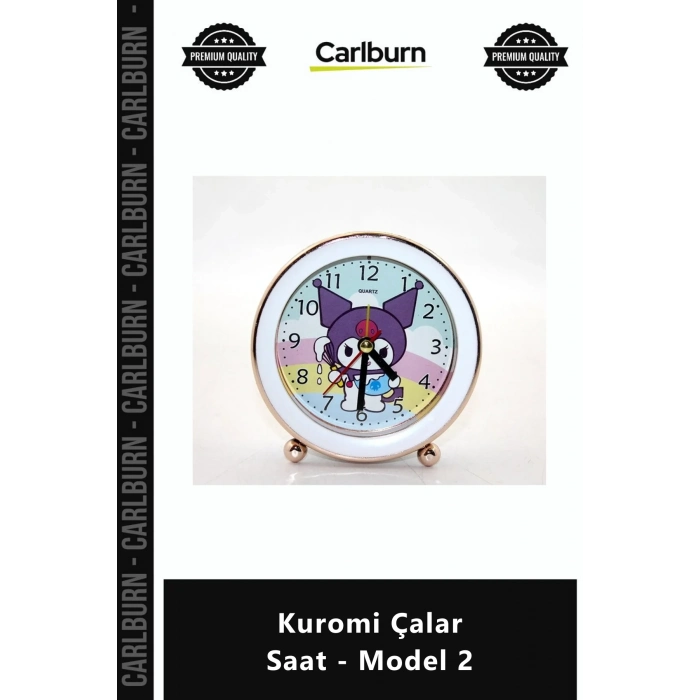 Özel Üretim Şık Kawaii Anime Tasarım Dekoratif Masaüstü Komodin Hediyelik Analog Kuromi Çalar Saat M
