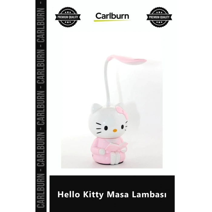 Özel Üretim Şarjlı Pembe Led Gece Lambası Akrobat Boyun Çocuk Odası Hediye Hello Kitty Masa Lambası