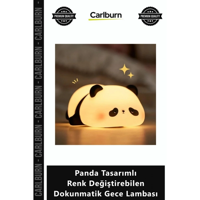 Özel Üretim Silikon Şarjlı USB LED RGB Panda Tasarımlı Renk ğiştirebilen Dokunmatik Gece Lambası