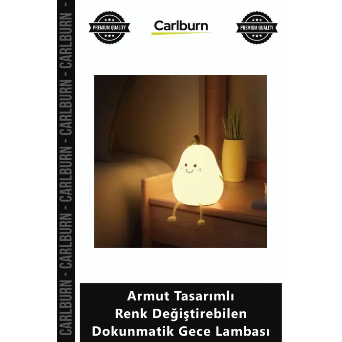 Özel Üretim Silikon Şarjlı RGB Led Armut Tasarımlı Renk ğiştirebilen Dokunmatik Gece Lambası