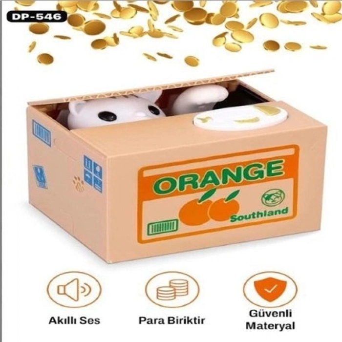 Özel Üretim Eğitici Oyuncak Otomatik Para Biriktirme Kutusu Patili Şans Getiren HIRSIZ KEDİ KUMBARA