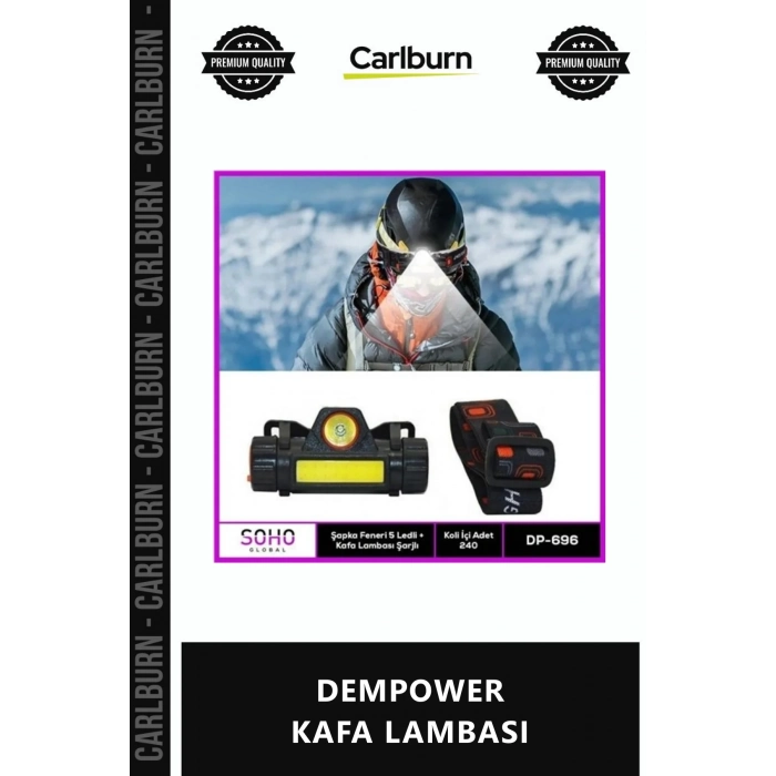 Özel Üretim Şarjlı Ledli Parlak Kamp Avcı Su Geçirmez Güçlü Fener Outdoor DEMPOWER KAFA LAMBASI