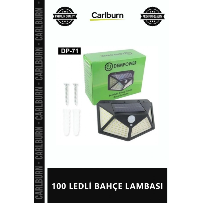 Özel Üretim Solar Güneş Enerjili Hareket Sensörü Su Geçirmez Dış Mekan Aplik 100 LEDLİ BAHÇE LAMBASI