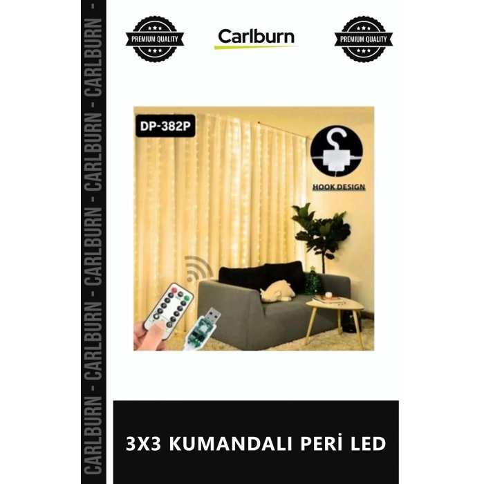 Özel Üretim Dekoratif Aydınlatma Günışığı USB Modlu Animasyonlu Perde Duvar 3X3 KUMANDALI PERİ LED