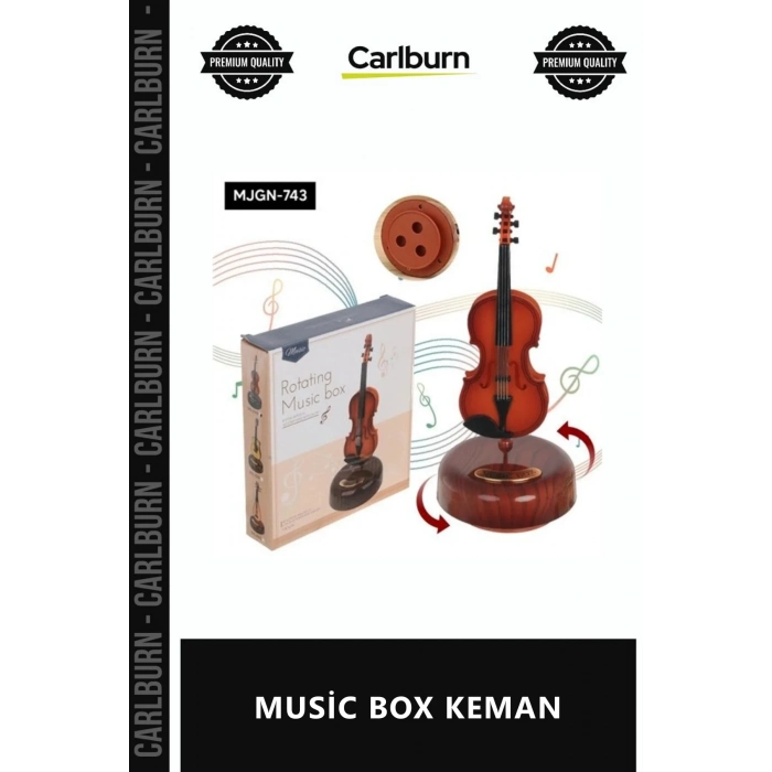 Özel Üretim Dekoratif Ahşap Tasarım Melodik Hediyelik Şık Estetik Nostaljik Klasik MUSİC BOX KEMAN