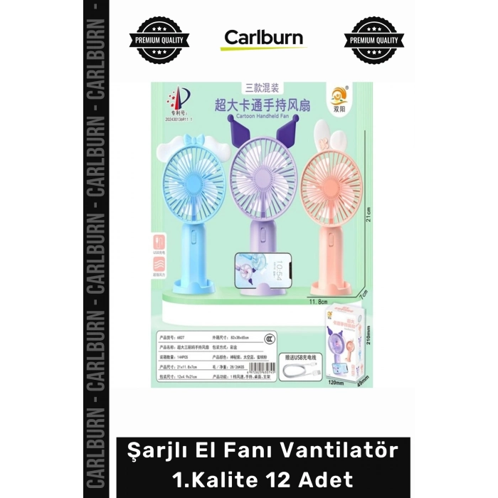 Özel Üretim Taşınabilir USB Sessiz Güçlü Toptan Seti Şarjlı El Fanı Vantilatör 1Kalite 12 Adet