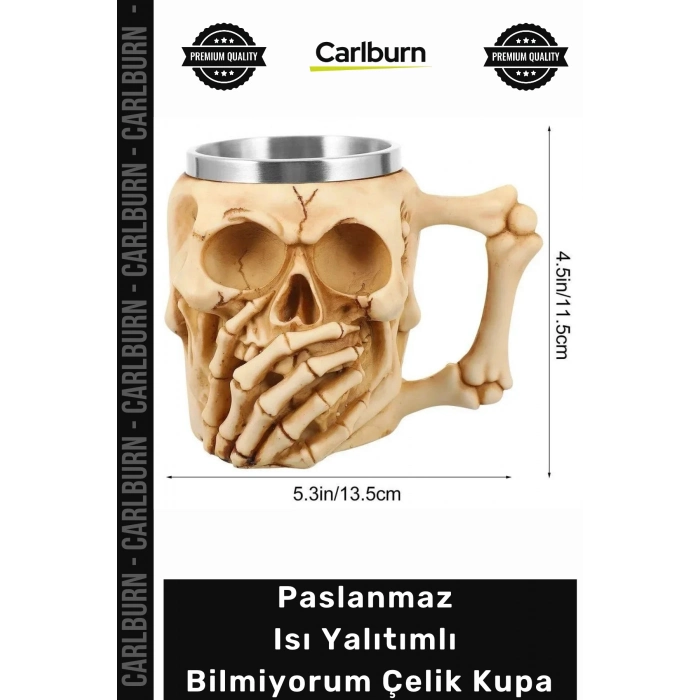 #Kupa Paslanmaz Isı Yalıtımlı Sızdırmaz Şık Ergonomik Hediye Lüks Mug Bilmiyorum Çelik Kupa