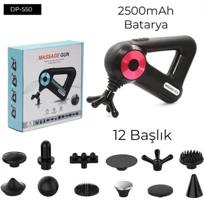Özel Üretim Profesyonel Ergonomik Kas Gevşetici Vibrasyon Terapi Şarjlı 12 BAŞLIKLI MASAJ ALETİ