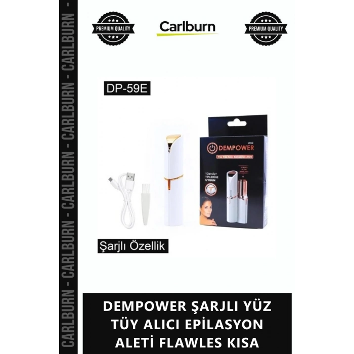 Özel Üretim Hassas Cilt Pratik Ağrısız DEMPOWER ŞARJLI YÜZ TÜY ALICI EPİLASYON ALETİ FLAWLES KISA