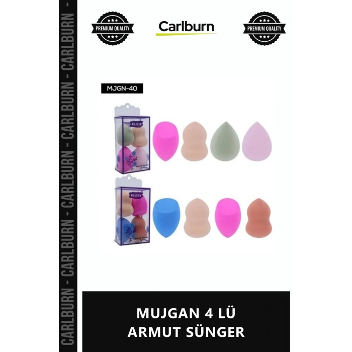 Özel Üretim Ergonomik Makyaj Uygulama Süngeri Yumuşak Kusursuz Fondöten MUJGAN 4 LÜ ARMUT SÜNGER