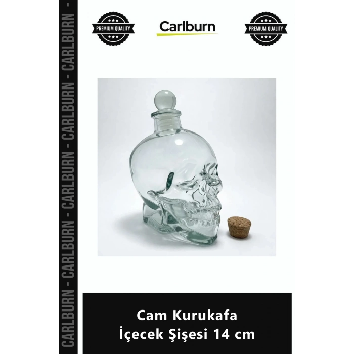 Özel Üretim Tasarım Hediyelik Dekoratif Mantar Kapaklı Likör Yağ Şişesi Cam Kurukafa İçecek Şişesi 1