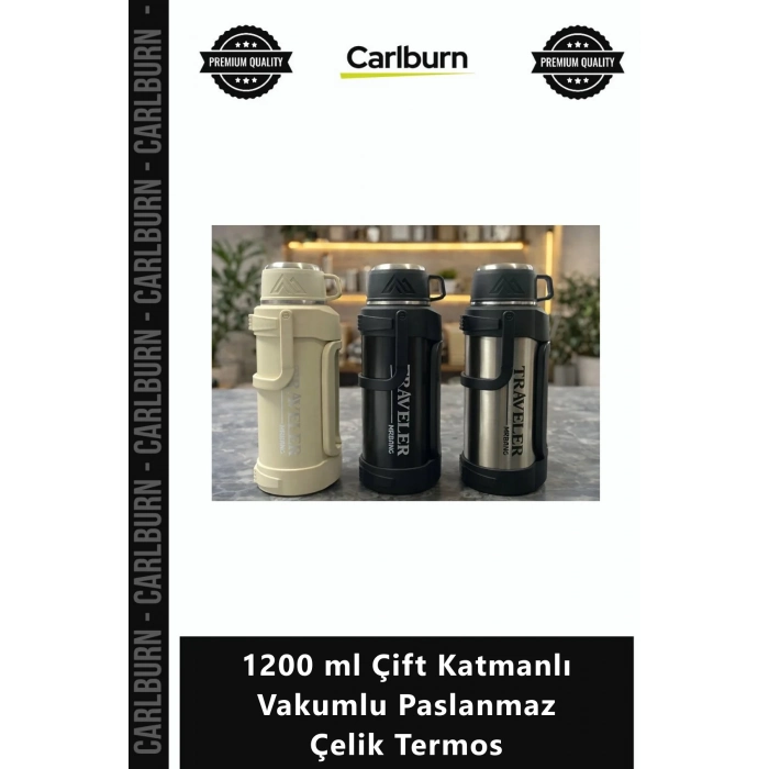 Özel Üretim Kamp Avcılık ğcılık Dayanıklı 1200 ml Çift Katmanlı Vakumlu Paslanmaz Çelik Termos