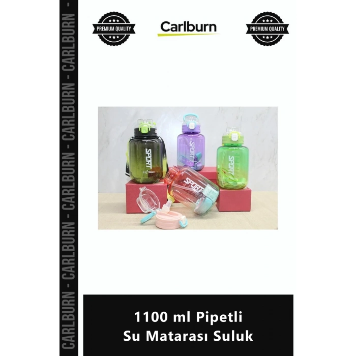 Özel Üretim Motivasyonel Spor Okul Sızdırmaz Kilitli Sağlıklı 1100 ml Pipetli Su Matarası Suluk