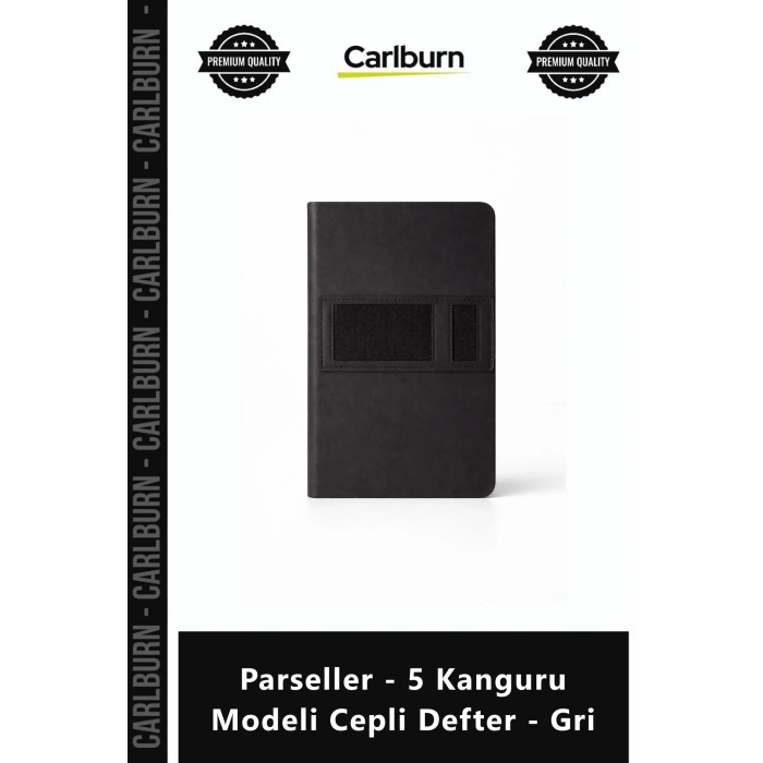 Özel Üretim Promosyon Logo Baskılı Kurumsal Şık Parseller 5 Kanguru Modeli Cepli Defter Gri