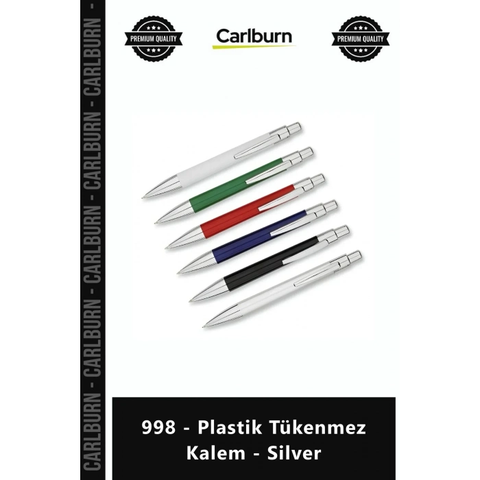 Özel Üretim Promosyon Kurumsal Logo Baskılı Şık Ucuz Kaliteli 998 Plastik Tükenmez Kalem Silver