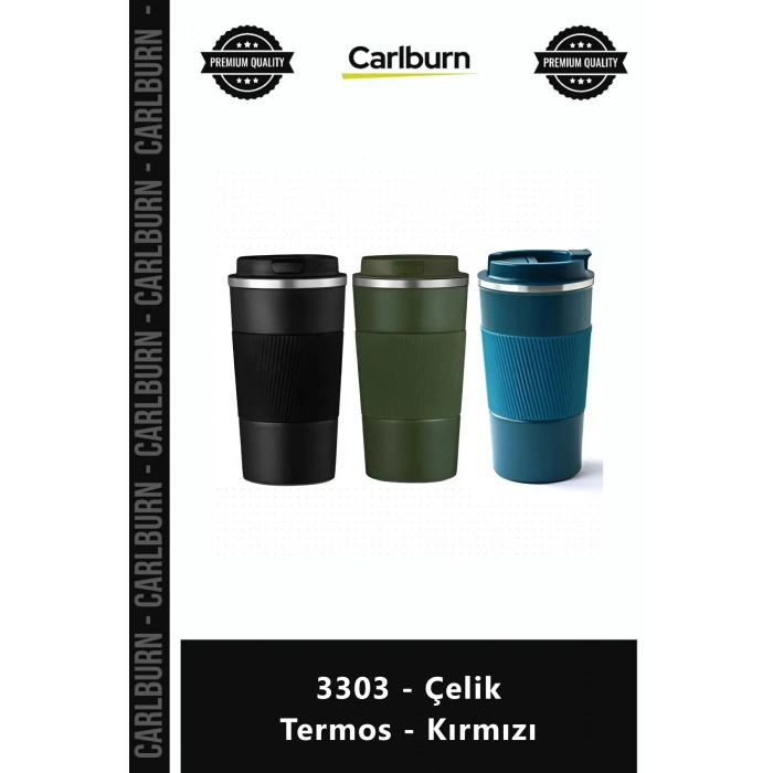 Özel Üretim Paslanmaz Sızdırmaz Çift Katmanlı Isı Korumalı Şık Tasarım 3303 Çelik Termos Kırmızı