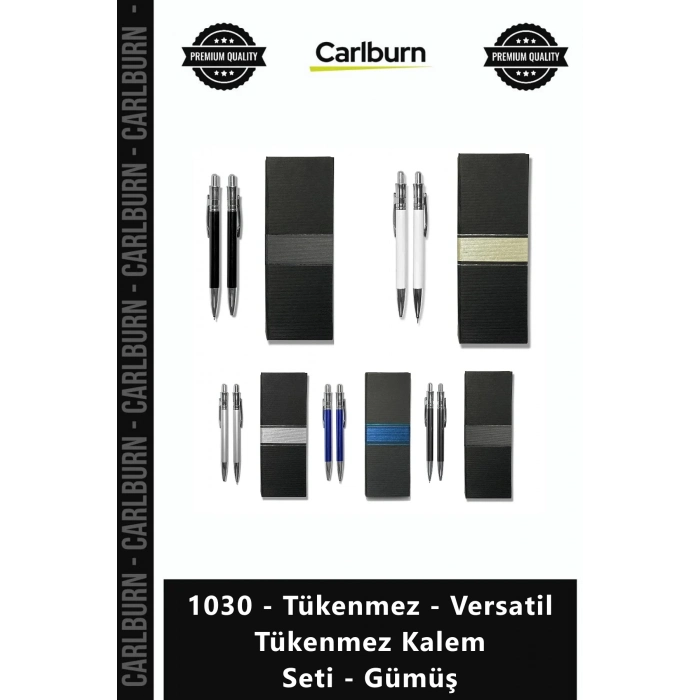 Özel Üretim Kurumsal Logo Baskılı Şık Hediye 1030 Tükenmez Versatil Tükenmez Kalem Seti Gümüş