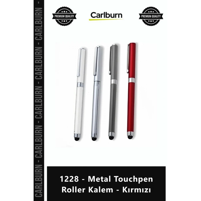 Özel Üretim Promosyon Logolu Kurumsal Lüks Şık Metal 1228 Metal Touchpen Roller Kalem Kırmızı