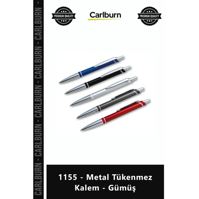 Özel Üretim Logo Baskılı Promosyon Kurumsal Hediye Lüks Kaliteli 1155 Metal Tükenmez Kalem Gümüş