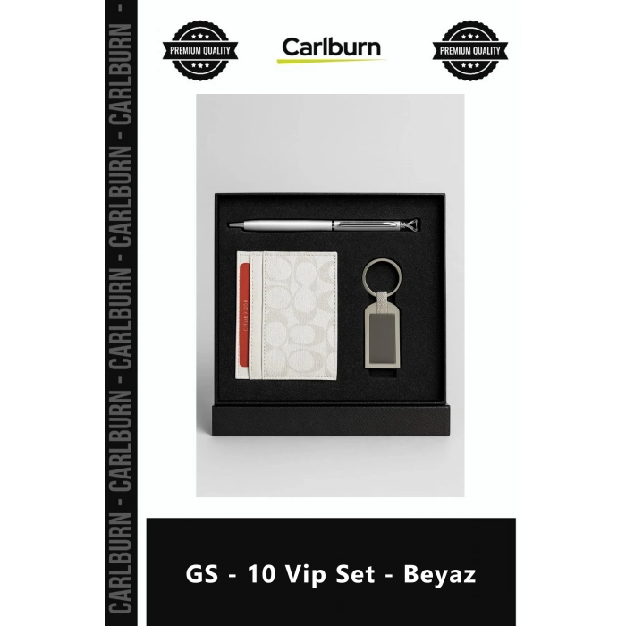 Özel Üretim Lüks Masaüstü Ofis Aksesuar Hediye Seti Kaliteli Şık Prestijli GS 10 Vip Set Beyaz