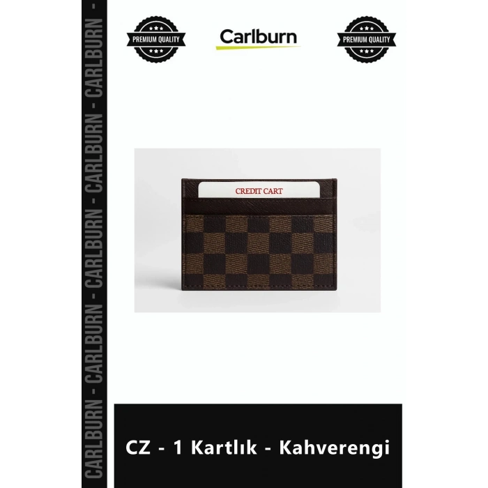 Özel Üretim Hakiki Deri El İşçiliği Minimalist Şık Erkek Cüzdan Tasarımı CZ 1 Kartlık Kahverengi