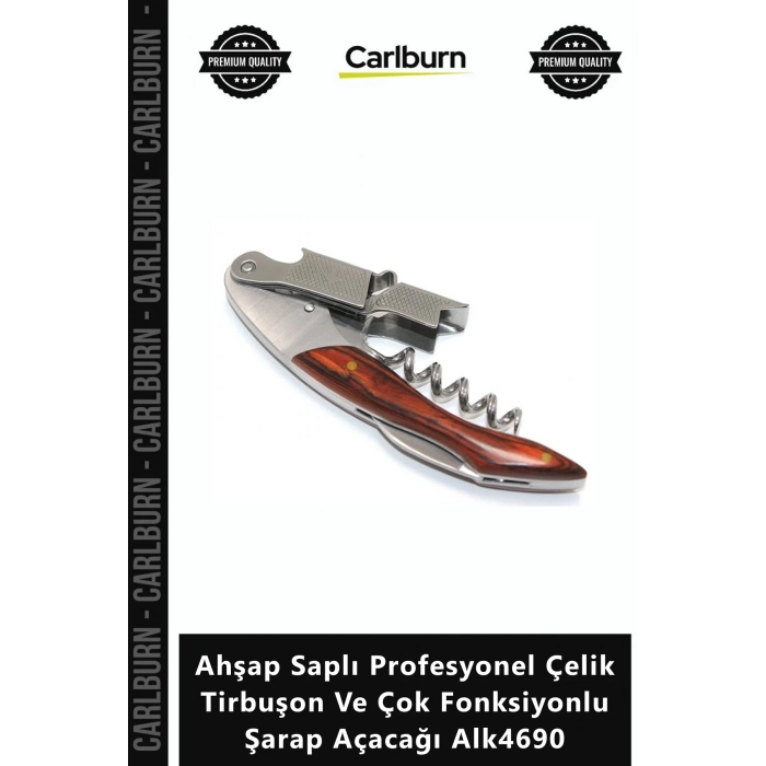 #Tirbuşon Lüks Ahşap Saplı Profesyonel Çelik Tirbuşon Çok Fonksiyonlu Şarap Açacağı