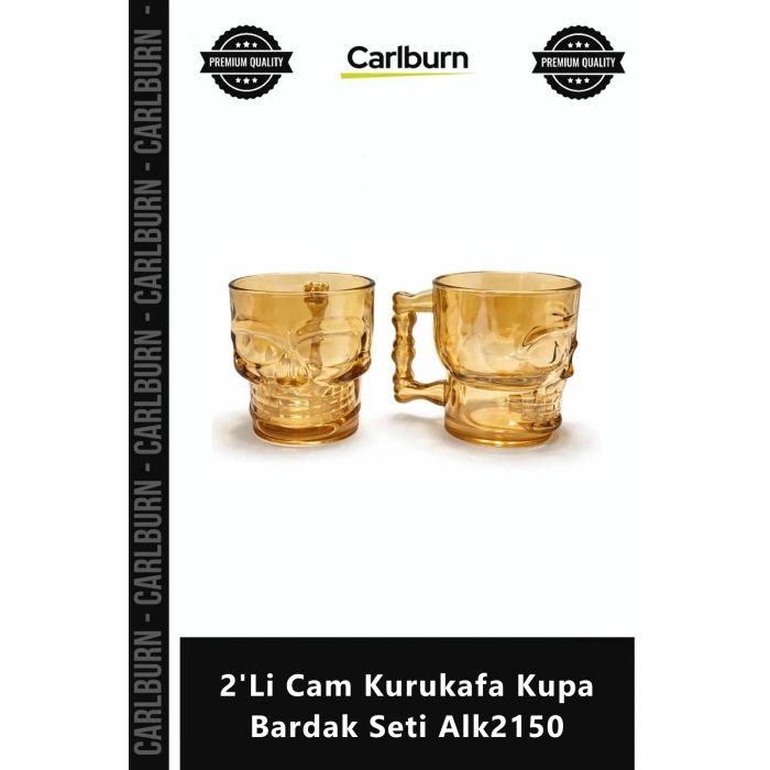 #Bardak Borosilikat Isıya Dayanıklı Estetik Tasarım 2Li Cam Kurukafa Kupa Bardak Seti