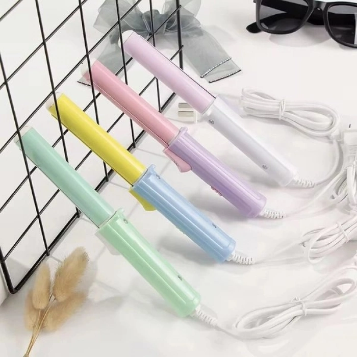 Özel Üretim Taşınabilir Kompakt Pastel Renk Seyahat Tipi Dalgalı Saç Şekillendirici Mini Saç Maşası