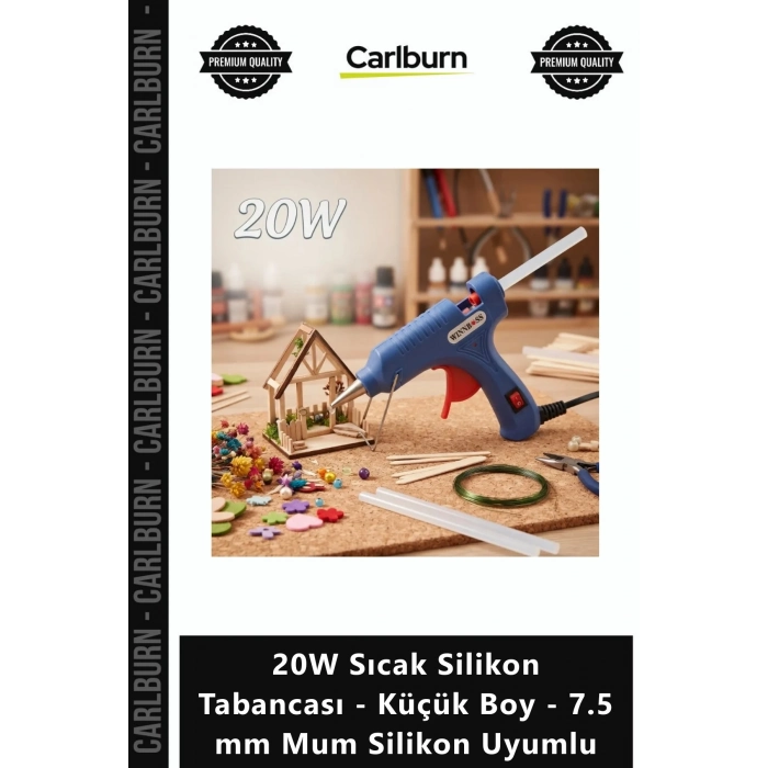 Özel Üretim Pratik Hızlı Isınan 20W Sıcak Silikon Tabancası Küçük Boy 75 mm Mum Silikon Uyumlu