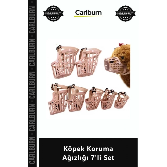 Özel Üretim Dayanıklı Plastik Ayarlanabilir Kayış Konforlu Güvenli Köpek Koruma Ağızlığı 7li Set