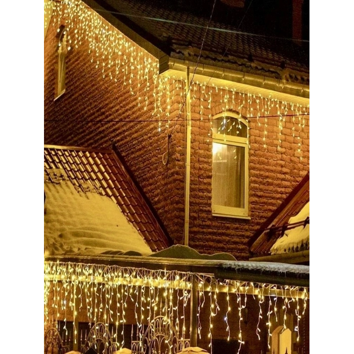 Özel Üretim Dekoratif Süsleme 3m 100 Led 20 Saçak 305070cm Çakarlı IP65 Su Geçirmez Dış Mekan